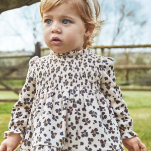 VESTIDO ESTAMPADO PUNTO SMOCK BEBÉ