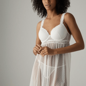 CAMISÓN Y TANJA ENCAJE Y PLUMETI