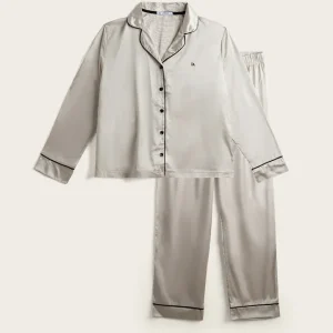 Pijama Largo Mujer Satinado - Beige