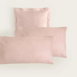 Funda de Almohada Percal - Algodón 180 hilos - Rosa Palo