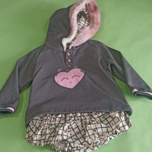 Conjunto sudadera y braga falda Coco Acqua tallas 12 meses y 36 meses