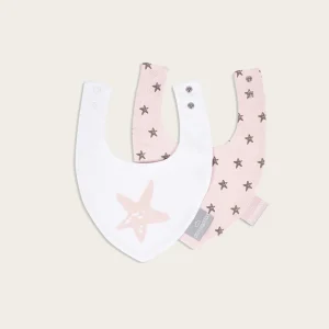 Pack 2 Baberos Bandana Estrella - Rosa