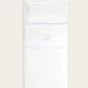 Juego de Sábanas Coralina Oso - Blanco/Azul